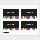 Rainbow Piano Keys Rechthoekige Sticker (Vel)