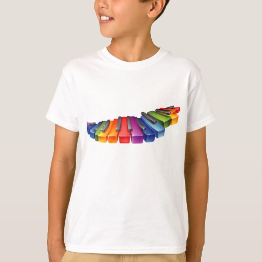 Rainbow Piano Keys T-Shirt (Voorkant)