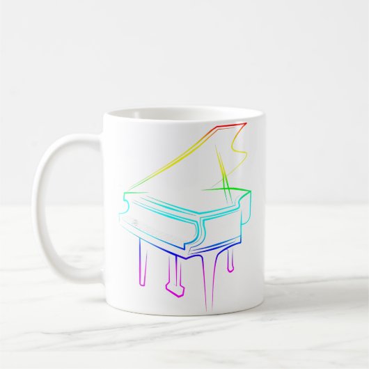 Rainbow Piano Koffiemok (Links)