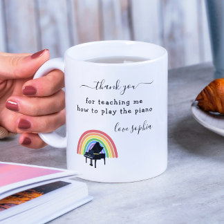 Rainbow Piano Music Teacher Waarderingsgeschenk Koffiemok