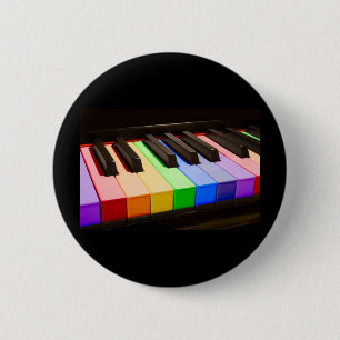 Rainbow Piano Ronde Button 5,7 Cm