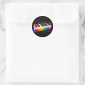 Rainbow Piano Ronde Sticker (Tas)