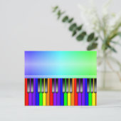 Rainbow Piano-toetsenbord Briefkaart (Staand voorkant)