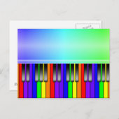 Rainbow Piano-toetsenbord Briefkaart (Voorkant / Achterkant)
