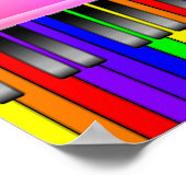 Rainbow Piano-toetsenbord Poster (Hoek)