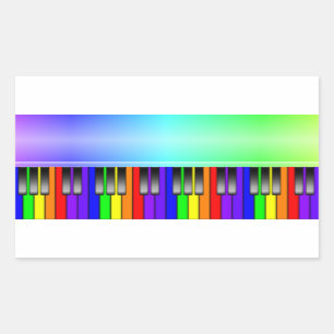 Rainbow Piano-toetsenbord Rechthoekige Sticker