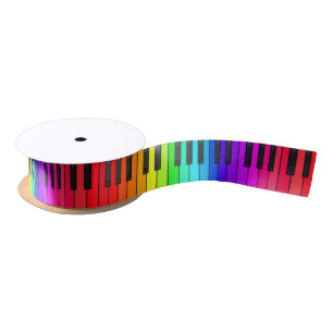 Rainbow Piano-toetsenbord Satin Ribbon Lint