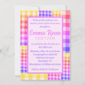 Rainbow Picnic Invitation Patchwork Kaart (Voorkant)