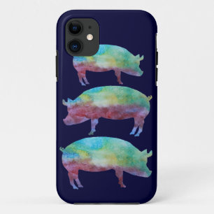 Rainbow Pig Stack iPhone 11 Hoesje