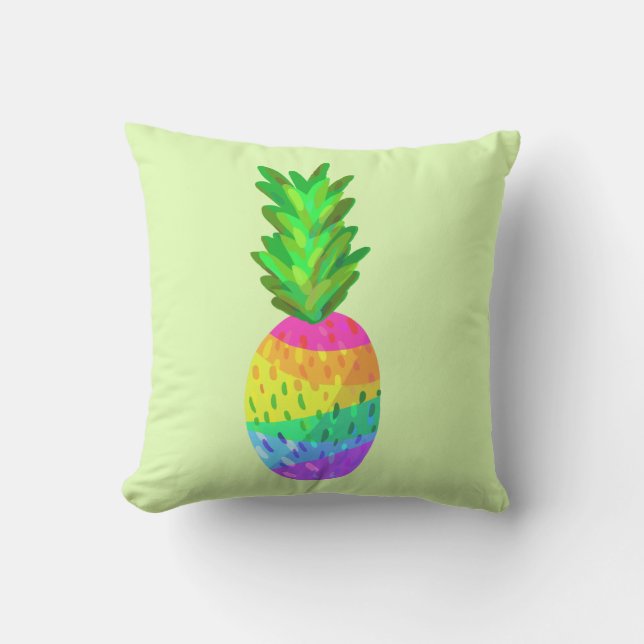 Rainbow Pineappel Buitenkussen (Voorkant)