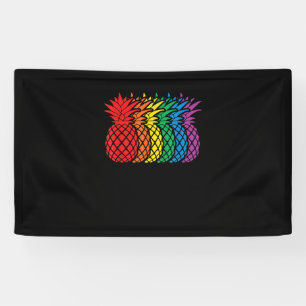 Rainbow Pineappels Aloha Hawaiian Gay Pride Month Spandoek