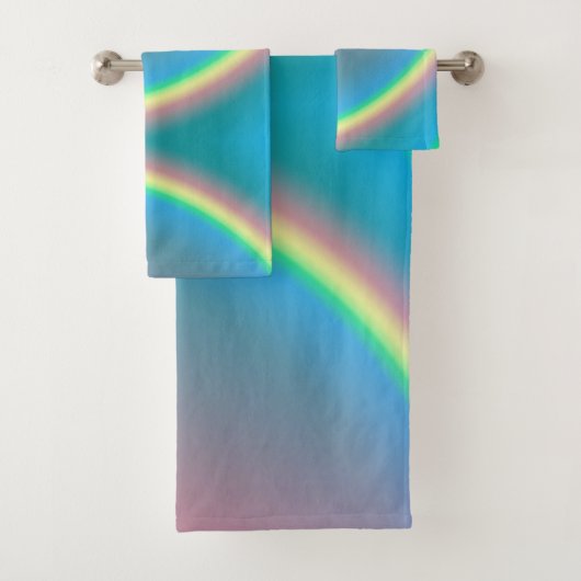 Rainbow Pink Blue Blush Bad Handdoek (Insitu)