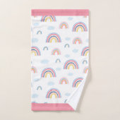 Rainbow Pink Blue Yellow Boho Fun Girly Bathroom Bad Handdoek (Handdoek)