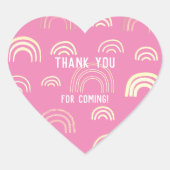 Rainbow Pink Girly Meisje Hart Sticker (Voorkant)