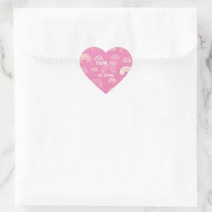Rainbow Pink Girly Meisje Hart Sticker