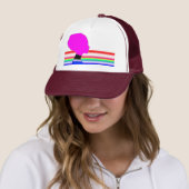 Rainbow Pink Profile – Pop Art Trucker Cap (In situ)