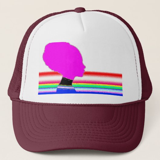Rainbow Pink Profile – Pop Art Trucker Cap (Voorkant)