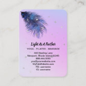 *~* Rainbow Pink Sky Stars Cosmic Feather Boho Visitekaartje (Achterkant)