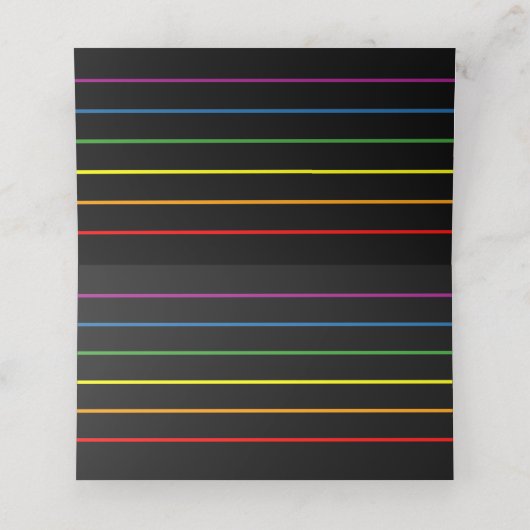 Rainbow Pinstripe Pride Bruiloft Border + Place Ca (Binnenkant ongevouwen)