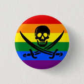 Rainbow Pirate Pride Button (Voorkant)