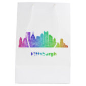 Rainbow Pittsburgh skyline Medium Cadeauzakje (Achterkant)