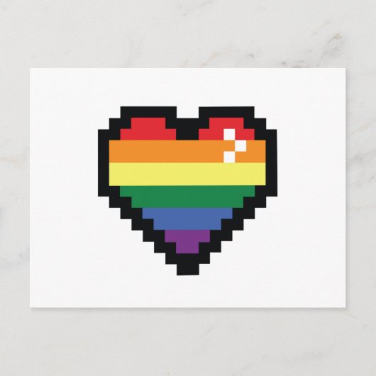 Rainbow Pixel Heart Briefkaart (Voorkant)