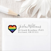 Rainbow Pixel Heart Etiket (Insitu)