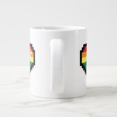 Rainbow Pixel Heart Extra Grote Beker (Achterkant)