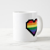 Rainbow Pixel Heart Extra Grote Beker (Voorkant rechts)