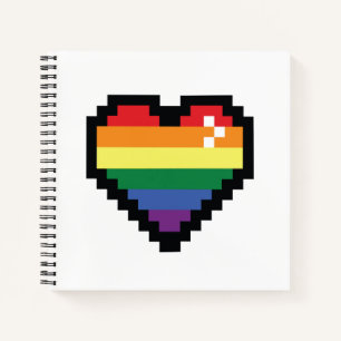 Rainbow Pixel Heart Notitieboek