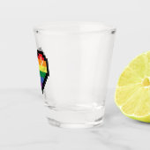Rainbow Pixel Heart Shot Glas (Rechts)