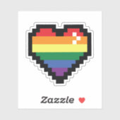 Rainbow Pixel Heart Sticker (Vel)