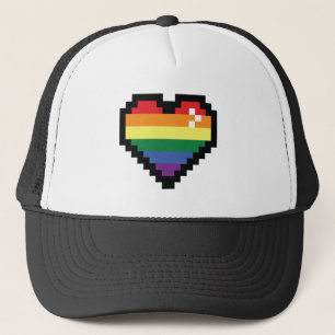 Rainbow Pixel Heart Trucker Pet