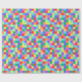 Rainbow Pixel Kleurrijke Heldere Gift Wrap Cadeaupapier (Vlak)