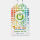 Rainbow Pixel Videogame Gamer Bar Mitzvah Cadeaulabel (Voorkant)