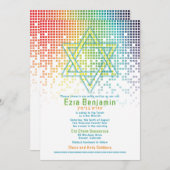 Rainbow Pixels Videogame Gamer Bar Mitzvah Kaart (Voorkant / Achterkant)