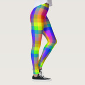 Rainbow Plaid Leggings Leuk en Flashy (Rechts)