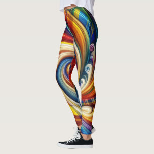 Rainbow Plaid Modern Abstract wervelend Leggings