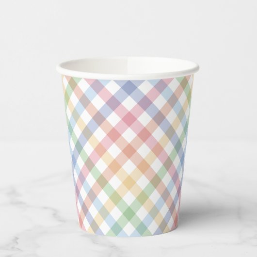 Rainbow plaid pastel gingham schattig eenvoudige l papieren bekers (Links)