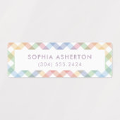 Rainbow plaid schattig eenvoudig gepersonaliseerd  labels (Design 2)