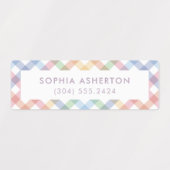 Rainbow plaid schattig eenvoudig gepersonaliseerd  labels (Design 1)