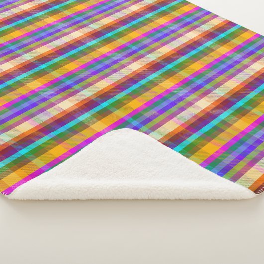 Rainbow Plaid UDR Sherpa Deken (3/4)