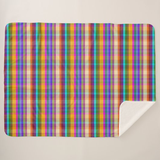 Rainbow Plaid UDR Sherpa Deken (Voorkant (horizontaal))