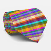 Rainbow Plaid UDR Stropdas (Opgerold)