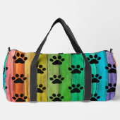 Rainbow Plank Paw Print Pet Weekender Plunjezak (Voorkant)