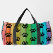 Rainbow Plank Paw Print Pet Weekender Plunjezak (Achterkant)