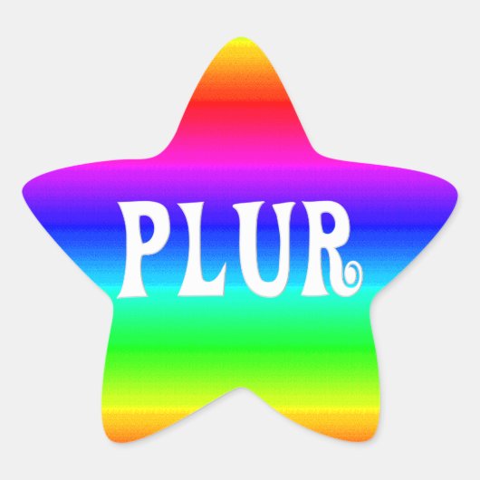 Rainbow PLUR Ster Sticker (Voorkant)