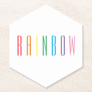 RAINBOW Pointy Hexagon Papier Onderzetters