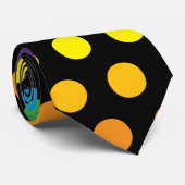 Rainbow Pois Clown Funny Black Cravate (Roulé)
