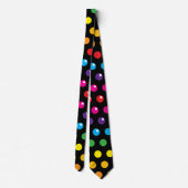 Rainbow Pois Clown Funny Black Cravate (Dos)
